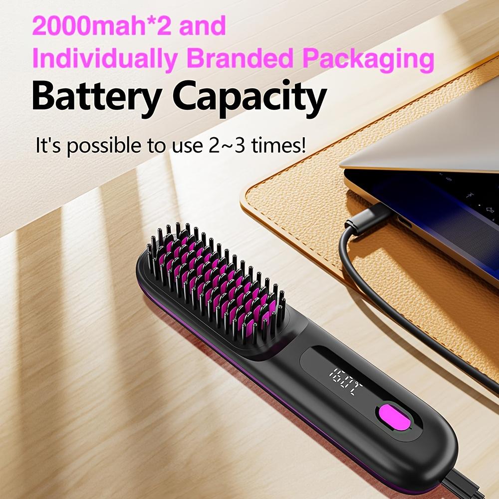 2 in 1 USB Wireless Electric Hair Straightening & Curling Comb – No Heat Damage