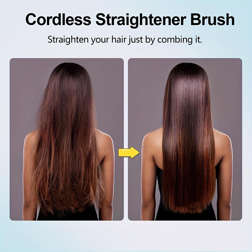 2 in 1 USB Wireless Electric Hair Straightening & Curling Comb – No Heat Damage