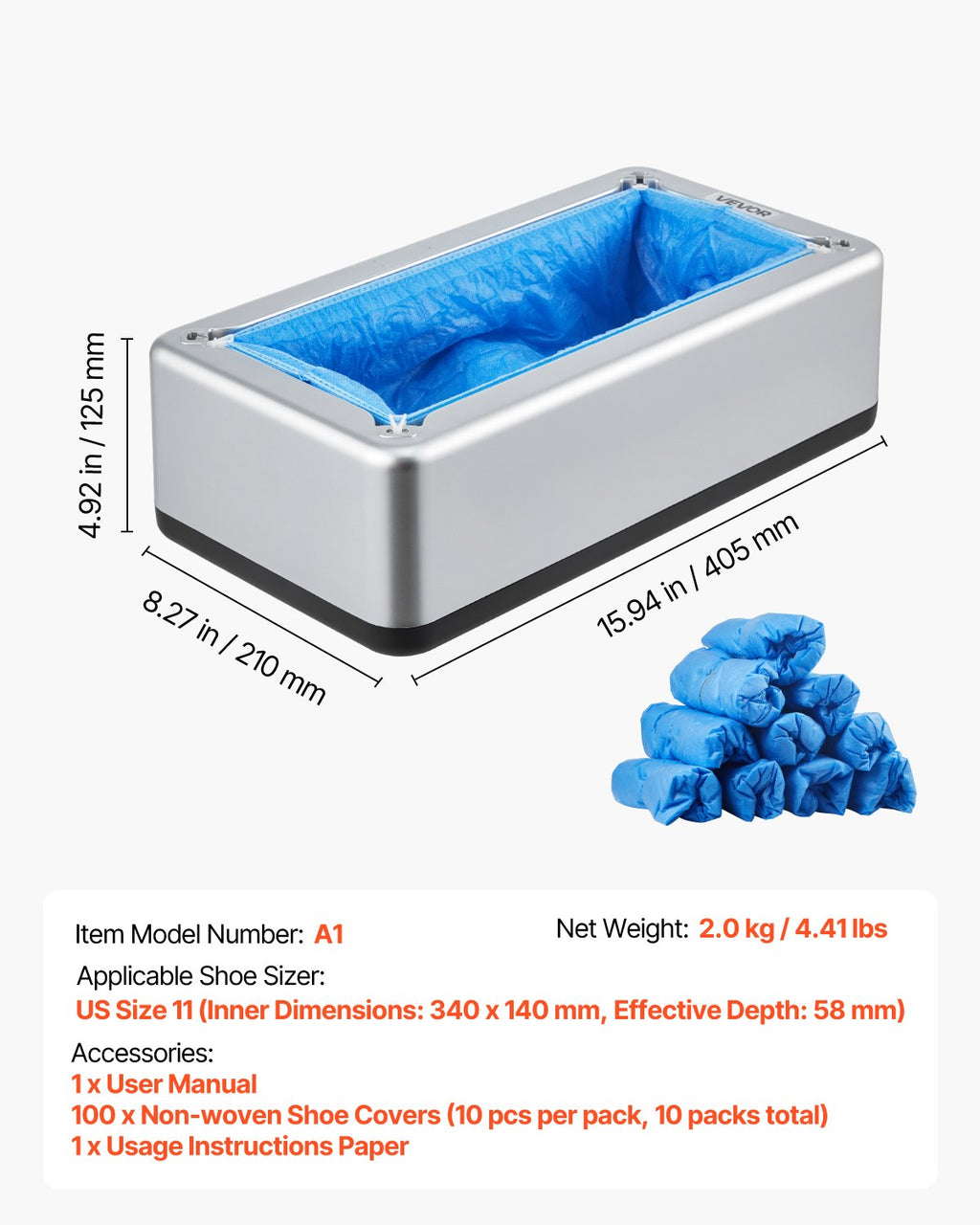Automatic Shoe Cover Dispenser – Hands-Free + 100 Disposable Covers Included