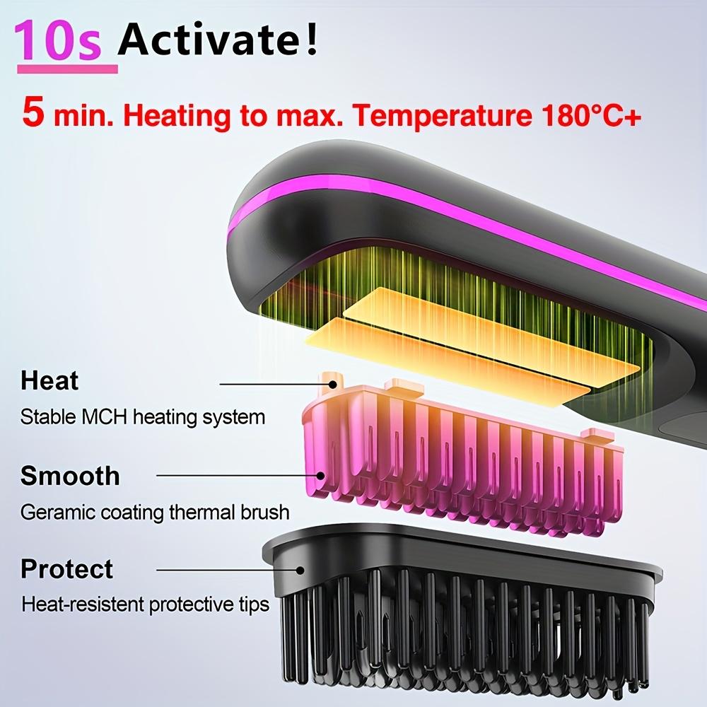 2 in 1 USB Wireless Electric Hair Straightening & Curling Comb – No Heat Damage