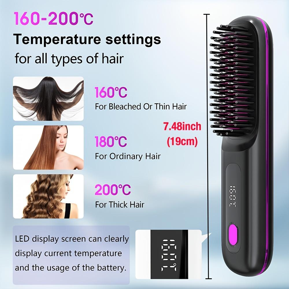 2 in 1 USB Wireless Electric Hair Straightening & Curling Comb – No Heat Damage