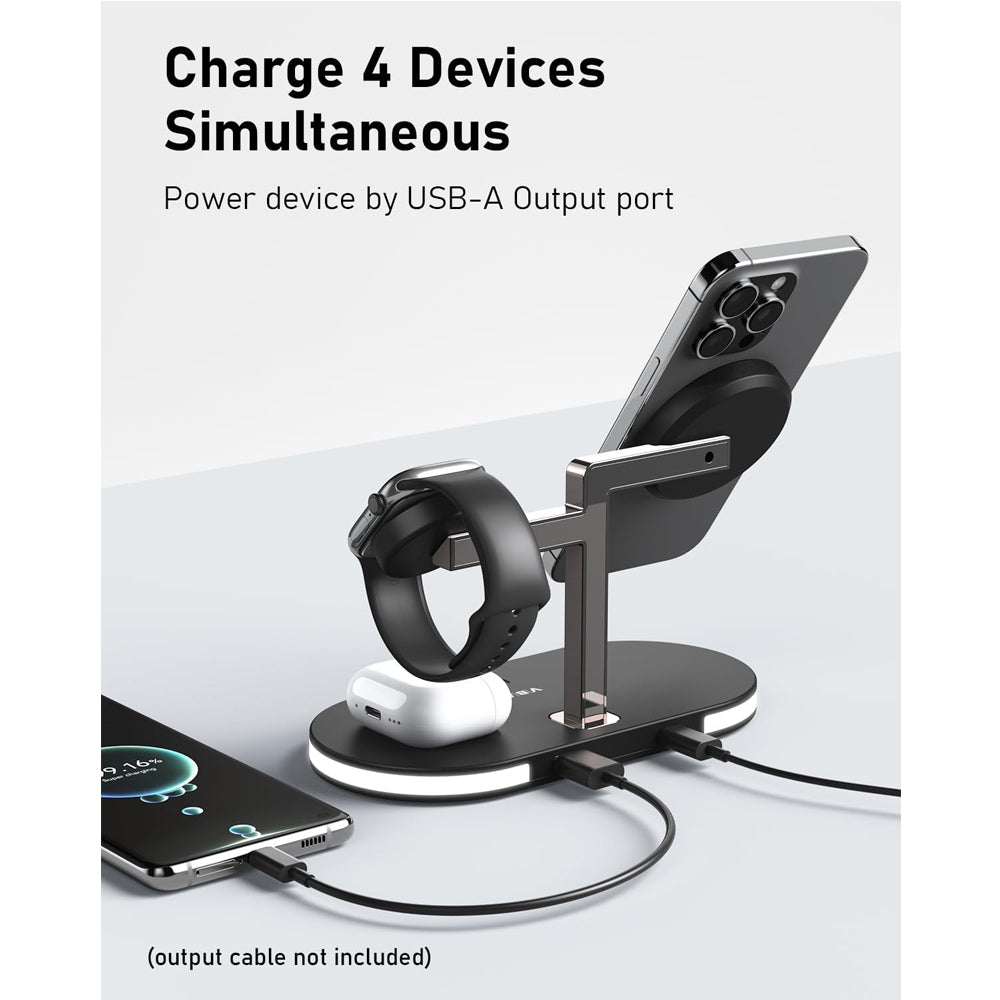 4 in 1 Aluminum Alloy Magnetic Wireless Charger Stand – Charge Everything at Once