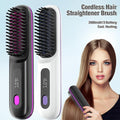 2 in 1 USB Wireless Electric Hair Straightening & Curling Comb – No Heat Damage