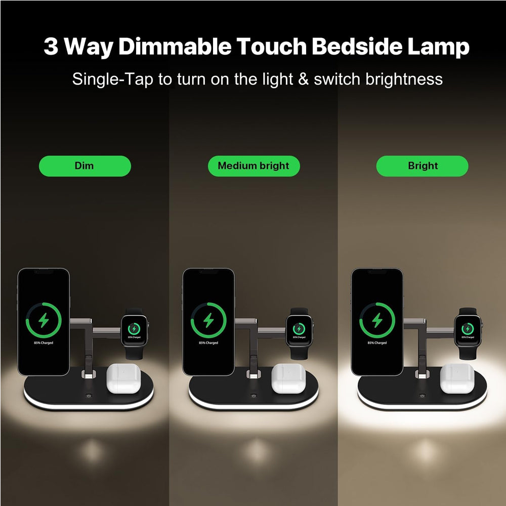 4 in 1 Aluminum Alloy Magnetic Wireless Charger Stand – Charge Everything at Once