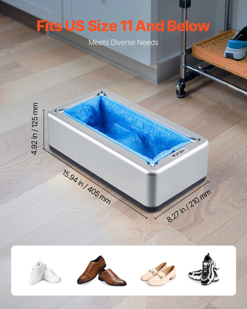 Automatic Shoe Cover Dispenser – Hands-Free + 100 Disposable Covers Included