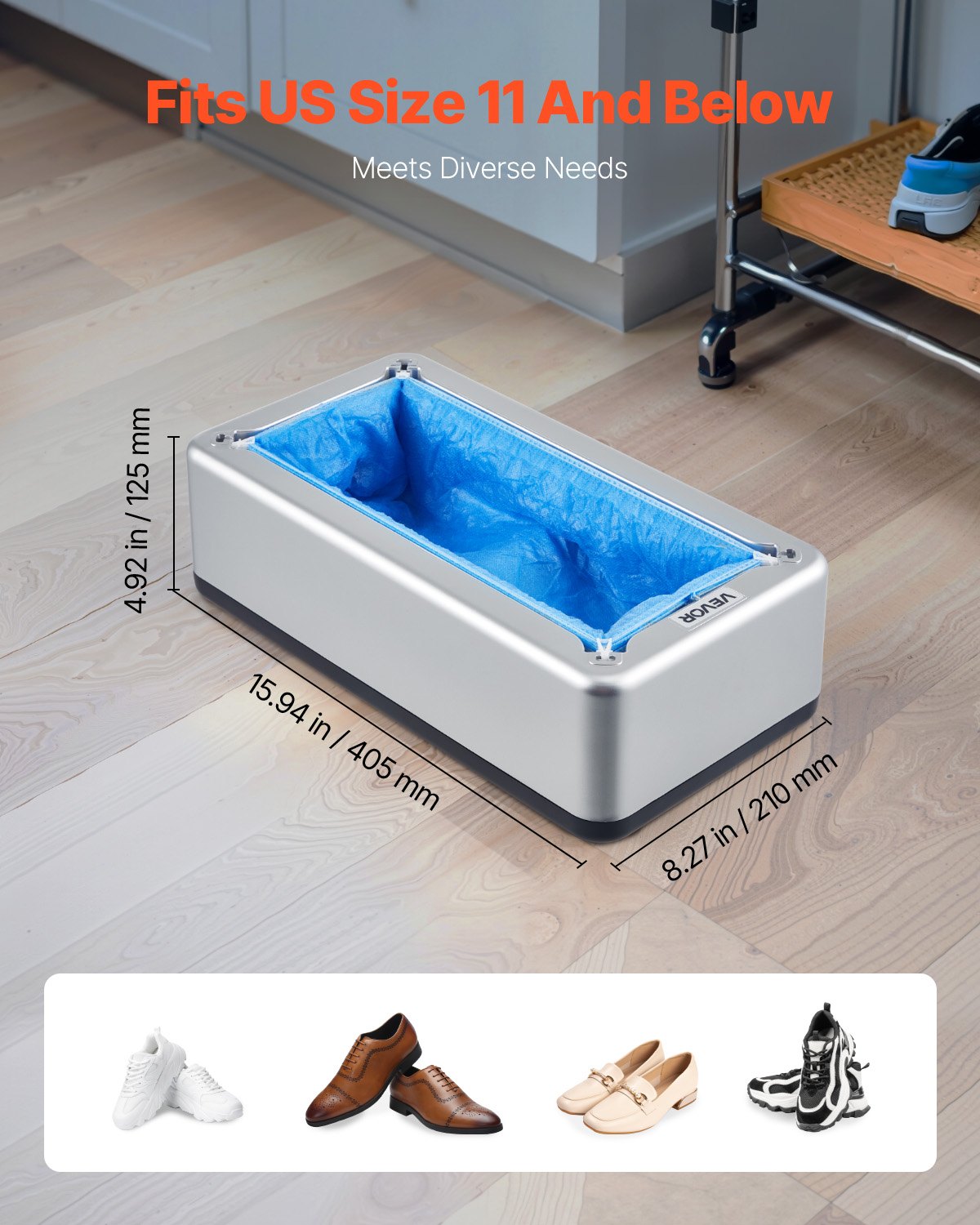 Automatic Shoe Cover Dispenser – Hands-Free + 100 Disposable Covers Included
