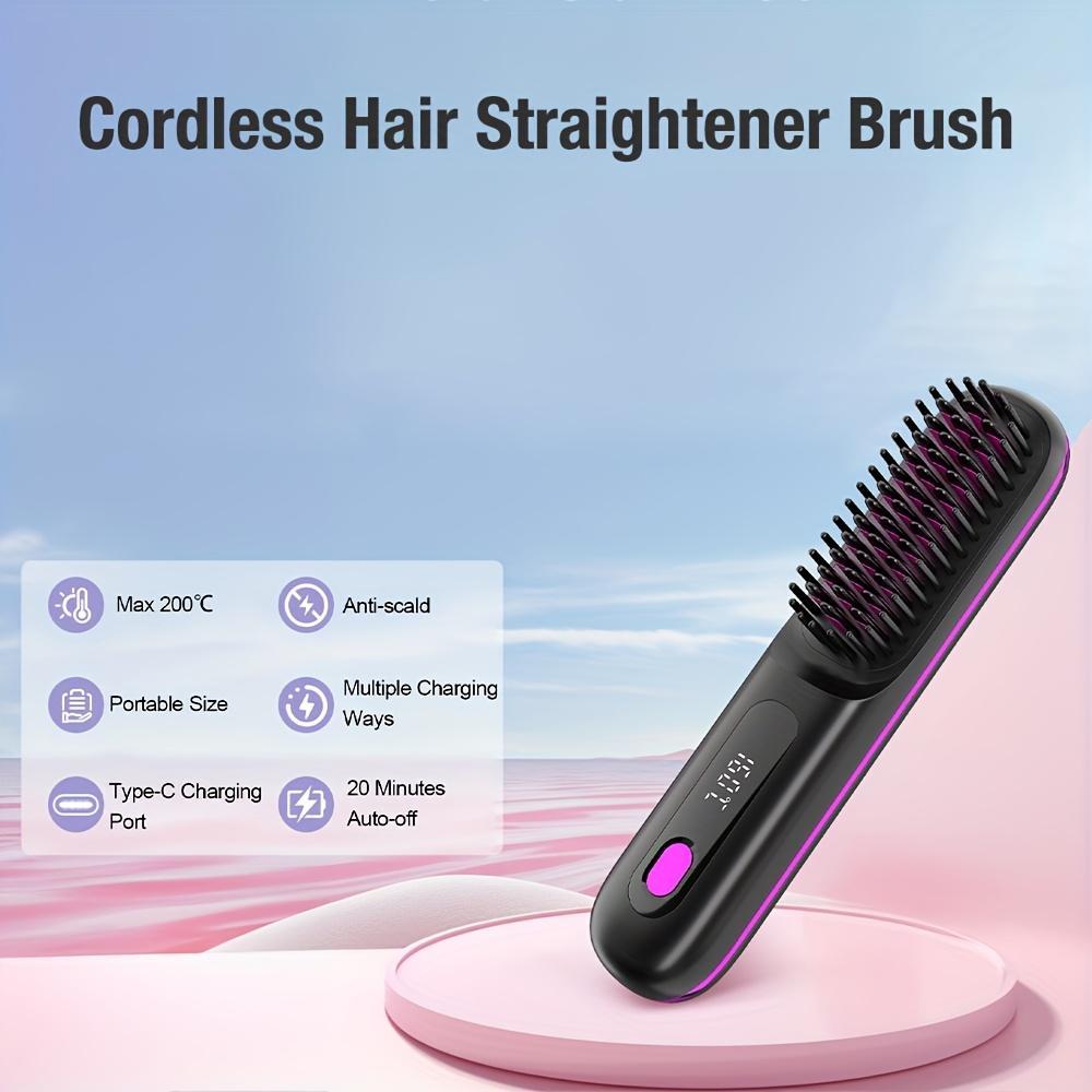 2 in 1 USB Wireless Electric Hair Straightening & Curling Comb – No Heat Damage